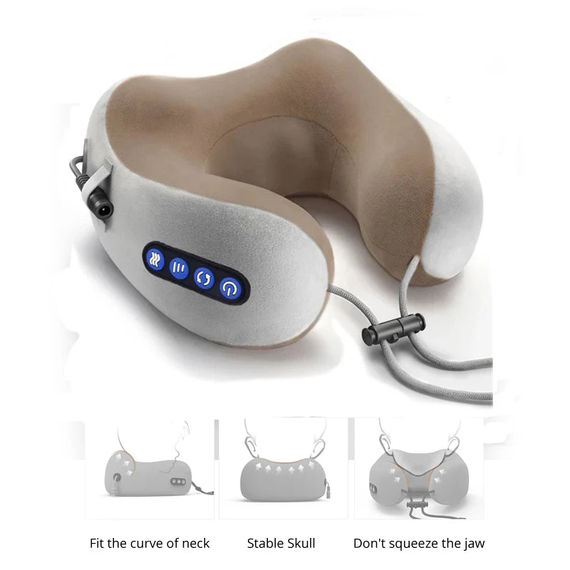 Almohada Masajeadora Inteligente 4D – Relaja Cuello, Hombros y Espalda en Minutos