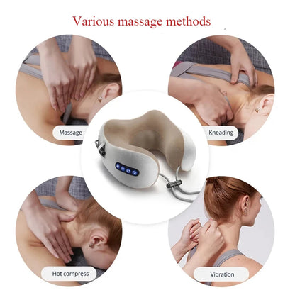 Almohada Masajeadora Inteligente 4D – Relaja Cuello, Hombros y Espalda en Minutos